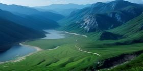 音乐库国风仙侠主题歌单封面，水墨山水画风格，琵琶古筝编曲氛围